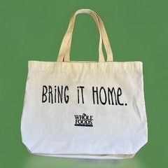 Vintage 90s Whole Foods Market “Bring It Home” Tote Bag Bacon In A Skillet USA