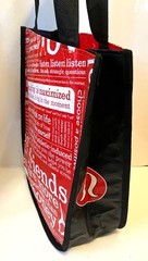 Lululemon Reusable Plastic Shopping Tote Bag Red Black & White Small 11″x 9″x4″