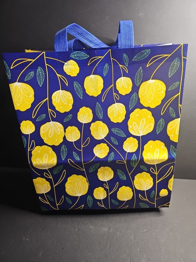Reusable Floral Multicolor Tote Bag St. Joseph’s Indian School Yellow Blue