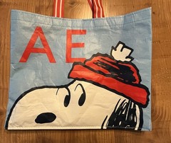 American Eagle x Peanuts Snoopy Reusable Tote Bag Peace Love AE Super Cute