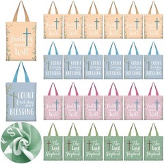 24 Pcs Christian Gift Bible Tote Bags for Women Religious Gift Small Bags Bul…