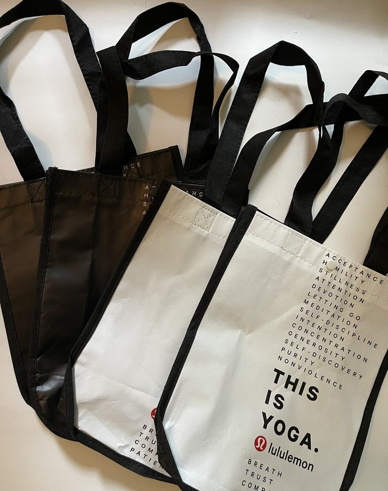 LULULEMON | Reusable Small Black and White Tote Bags [Set of 4] – Free Shipping!