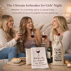 Flotreif Wine Gifts for Women – 5-Piece Set with Socks, Towel, wine gifts-A