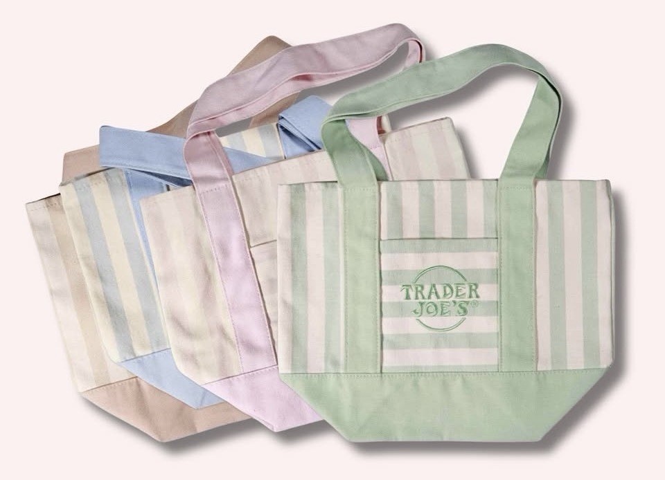 Trader Joe’s Striped Canvas Mini Tote Set of 4 Summer 2026 Collection