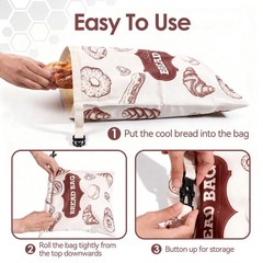 Beeswax Bread Bags，Extra Large 2 Pack- 17″×13″ Reusable 17″ X 13″, White