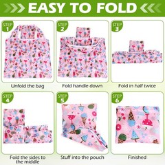 Weewooday 18 Pieces Foldable Reusable Grocery Bags Medium to Large, Colorful