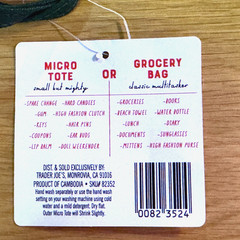 Trader Joe’s Canvas Micro Tote with Grocery Bag, Green
