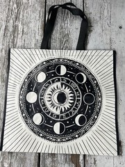 NEW Shopping Bag~ Earth World 🌎reusable Tote Bag~BLACK & WHITE SUN ☀️ Cool~TJX