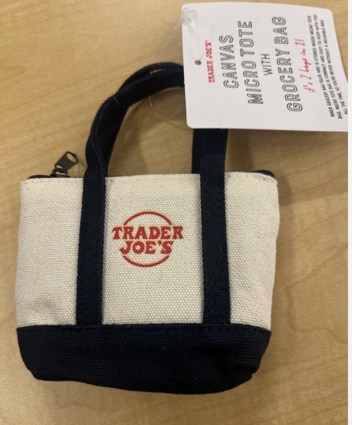 2025 Trader Joe’s Canvas Micro Tote w/ Grocery Bag CHRISTMAS LIMITED Blue(Z19)
