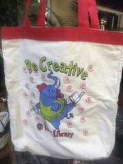 New Tote Bag Dancing Elephant Great for Heavy Books Sturdy Cotton Burlap