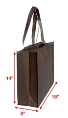 Brown Non-Woven Shopping Tote Bags Reusable Recyclable Gift Promo Bag 10 Pack