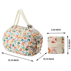 1pc Foldable Eco Waterproof Shopping Bag Large Capacity Travel Storage Tote 2