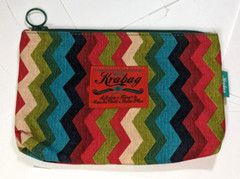 Kravitz Krabag Cotton Eco Zipper Pouch Bag Blue Green Red 8.5x6in KU1-5801 Japan