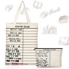 2 Pcs Graduation Librarian Gifts for Vintage Library Due Date Book Tote Bag a…