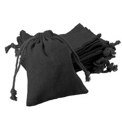 HARFINGTON 12pcs Cotton Storage Bags 3.2″ x 3.9″ Canvas x 3.9″, Black