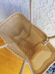 Mexican Tote Bag Resistant Plastic Handwoven By Oaxaca Artisans Beige Color