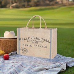 Jute Market Tote Bag with Handles (Bell Jardinere)