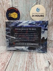 Macys x Oceancycle From Beach to Bag 1 Reusable Shopping Tote Bag Bluewave.
