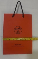 Hermes Paper Reusable Shopping Bag Rope Handle Orange 11.3″ x 8.2″ x 3.5″