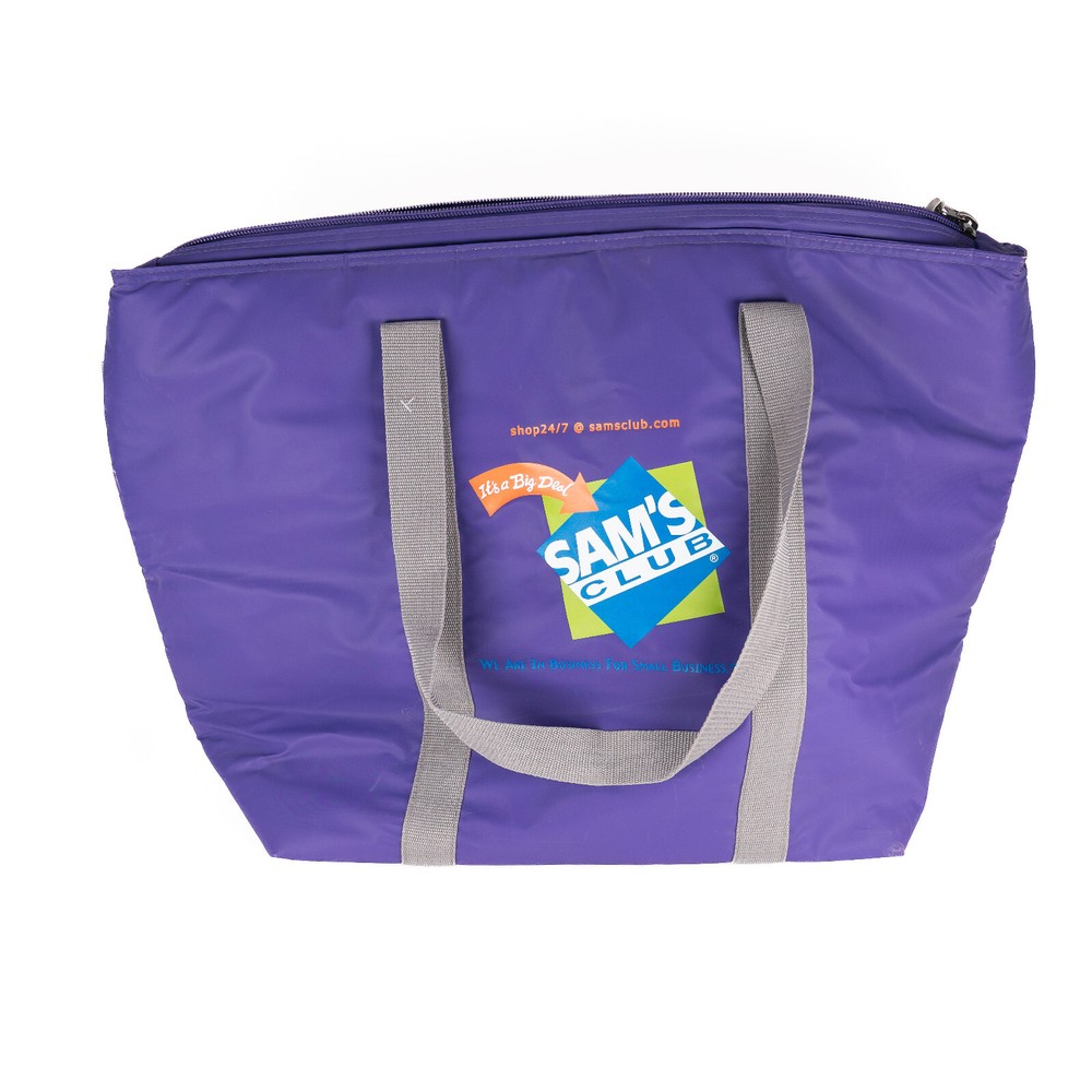 Sams Club Insulated Reusable Tote Bag with Zipper Closure, Purple, California In