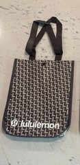 Lululemon Small Tote Reusable Shopping Bag 2025 Holiday Black Geometric Pattern