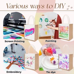 10 Pack Burlap Tote Bags Bulk Sublimation Blanks Reusable Canvas Grocery Jute…