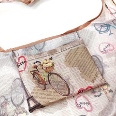Paris-Themed Foldable Reusable Grocery Bags – Lightweight & Compact Set