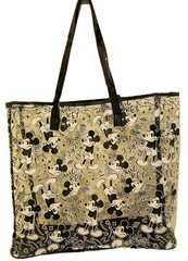 Disney Mickey Mouse Black XL TRANSPARENT Reusable Beach Tote/Shopping/Gift Bag🆕