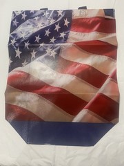 Reusable Foldable Plastic Shopping Bag Multicolor American Flag Pattern