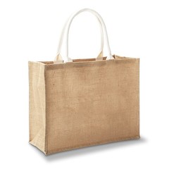 Large Jute Tote Bag 16.5x7x13 Inch Burlap Beach Shopping Gym Pool Wedding