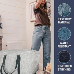 Transparent Reusable Grocery Tote Collapsible Storage Shopping Organizer