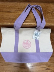 BRAND NEW LARGE Trader Joe’s Large Pastel Canvas Reusable Tote Bag Lavender NWT