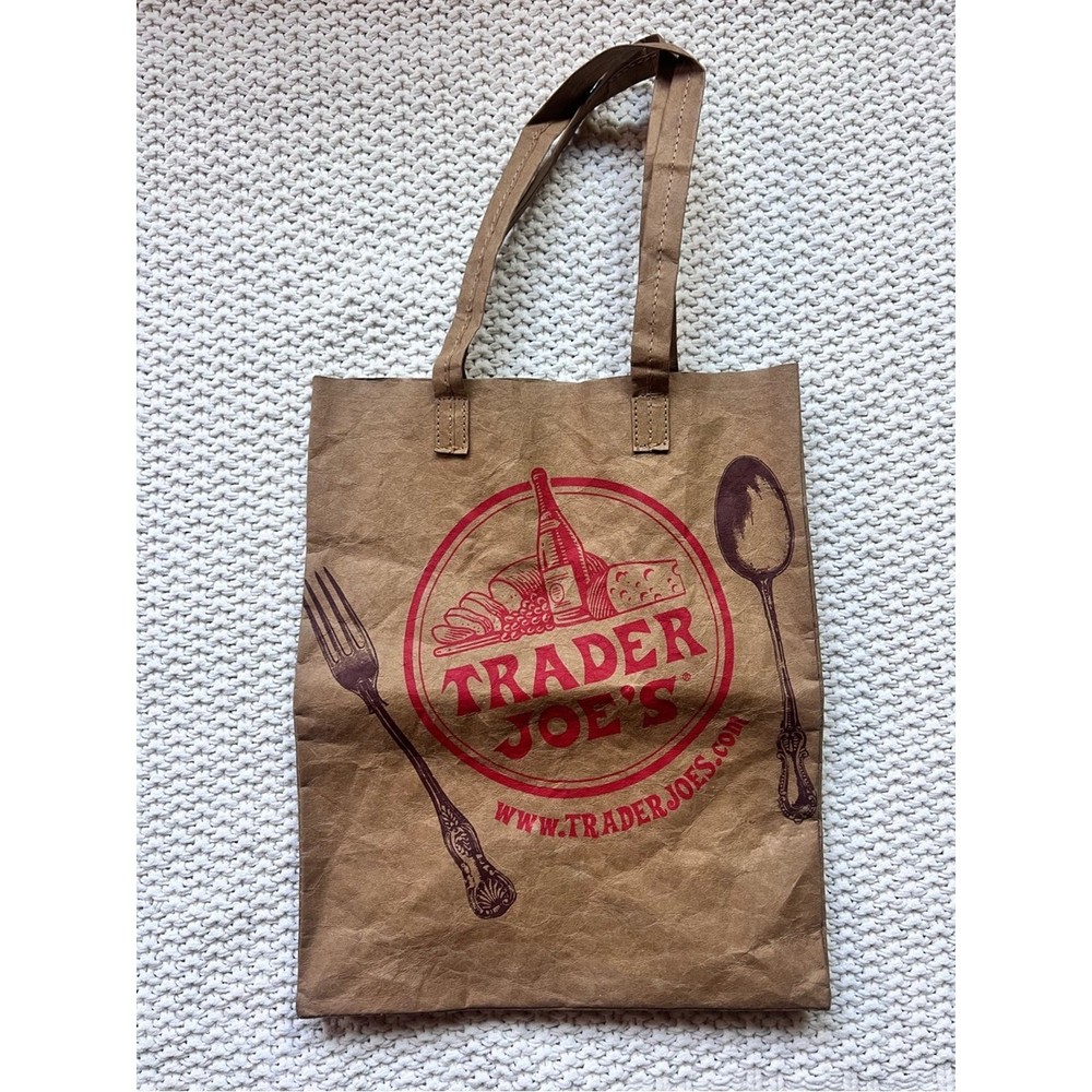 Trader Joe’s Brown Washable Bag Tote Rare Discontinued Classic