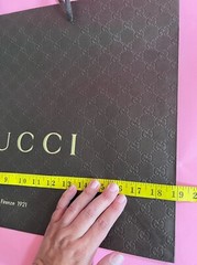 Gucci Paper Reusable Shopping Bag Rope Handle Brown 14″ x 19″ x 7″