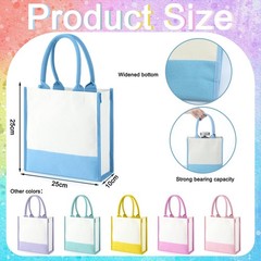 6 Pcs Mini Canvas Tote Bags Color Small Canvas Tote DIY Mini Shopping Sublima…