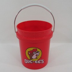 Buc-ee’s Mini Red Pail Bucket Plastic with Handles No Lid 18 oz 3.25″x 4″ New
