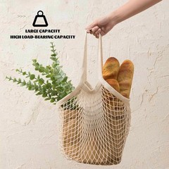 3 Pack Cotton Mesh Grocery Bags,Reusable Grocery Net Bags Washable Fruit and …