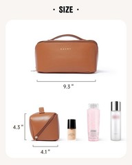 EACHY Travel Makeup Bag,Large Capacity Cosmetic Bags for Medium, AA-Brown