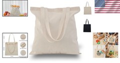 Canvas Tote Bag 15×16, Bulk Reusable Cotton for Grocery DIY Crafts 2 6 12 Pack