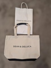 DEAN & DELUCA Black Natural Canvas Tote Bag