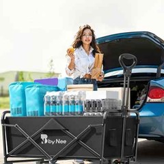 Multifunctional Folding Shopping Cart, Trolley, Height Adjustable & 360° Anti-sk