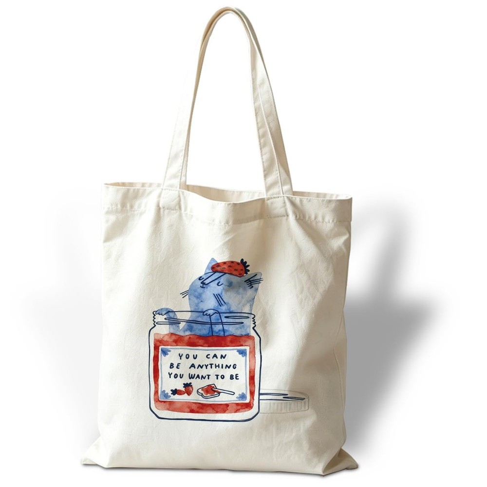 Inspirational Canvas Tote Bag, You Can Be Anything You Want To Be Reusable Sh…