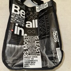 Lululemon Reusable Small Shopping Tote Bag Black White 9.25X11X4.5 Snap Closure