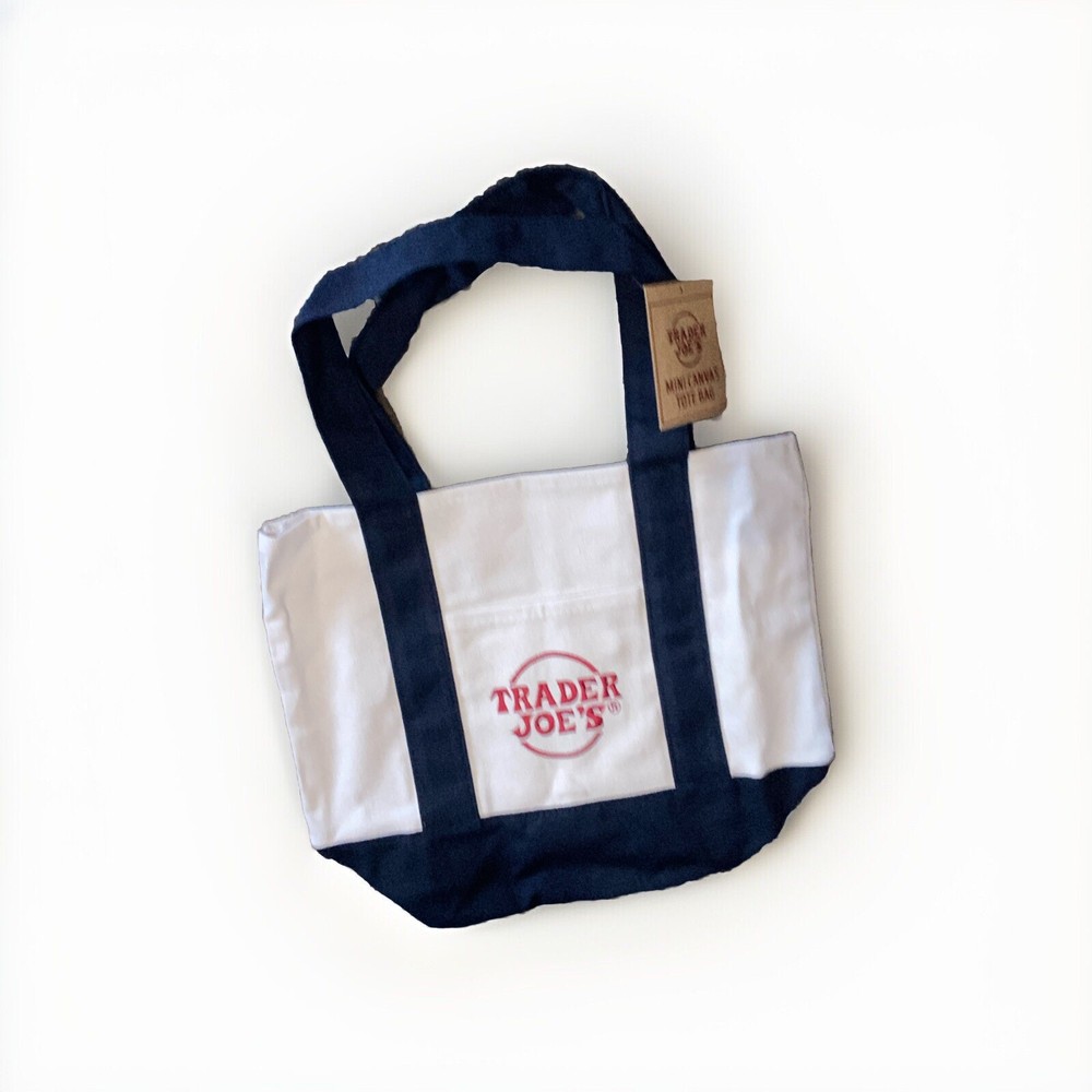 Trader Joe’s BLUE Mini Canvas Tote Bag Limited Edition