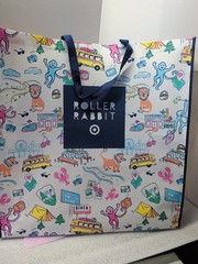 Roller Rabbit Foldable Reusable Shopping Bag Multicolor All-Over Tote