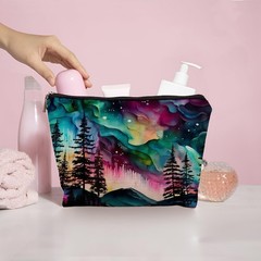 uinwk Northern Lights Makeup Bag for Women, Aesthetic Bag, Multicolor