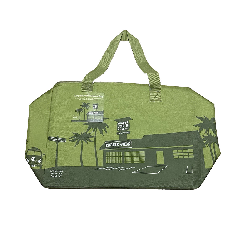 Trader Joe’s Olive Green Large Reusable Insulated Shopping Bag 8 Gallon Cooler