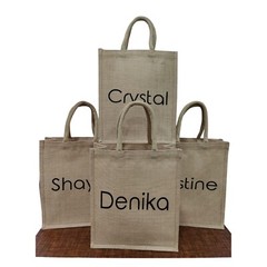 Eco-Friendly Elegance Burlap Bag, Spacious Cotton Padded Handle Jute Tote Bag