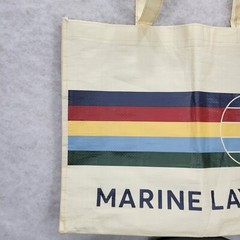 Marine Layer Reusable Bag Tote Shopper Double Sided Handle Recycle Retro Rainbow