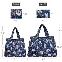 P74005 Foldable Tote Nylon Reusable Grocery Shopping Bag Large Small Unit